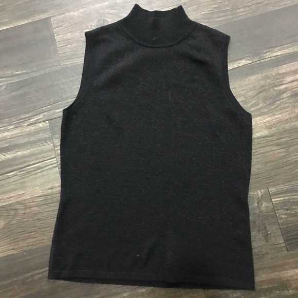 J. Crew Tops - J.Crew sleeveless mock neck black sparkle